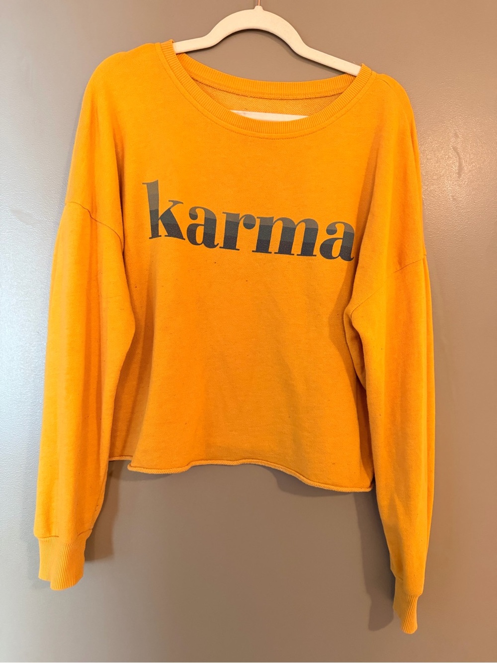 Target Yellow 'karma' Crewneck Sweatshirt
